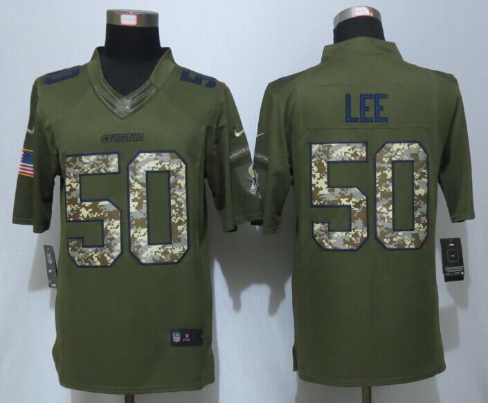 Dallas Cowboys 50 Lee Green New Nike Salute To Service Limited Jersey